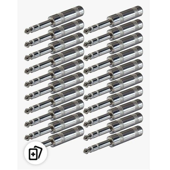 (PACK OF 20) GLS AUDIO 1/4" PLUGS TRS STEREO SP101H-N-Z CABLE MOUNT PLUG - Picture 1 of 4